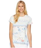 Ivanka Trump - Printed Cap Sleeve Top With Peplum Hem