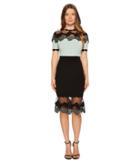Yigal Azrouel - Shell Lace Combo Short Sleeve Knit Dress