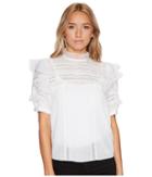 Rebecca Taylor - Short Sleeve Silk With Lace Top