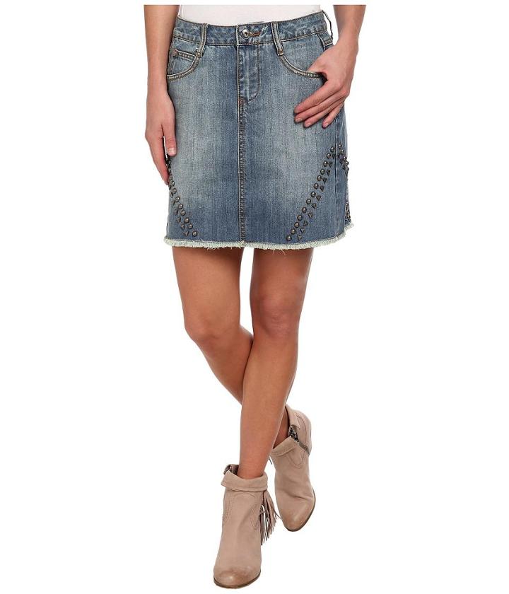 Stetson Jean Skirt W/ Studs On Sides