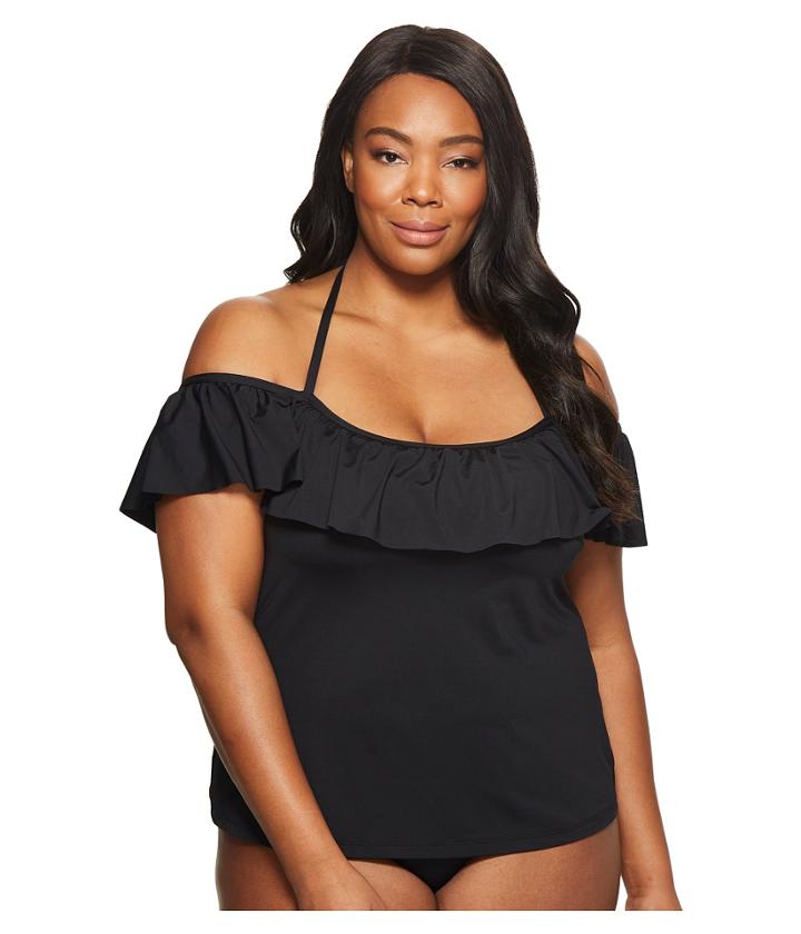 Becca By Rebecca Virtue - Plus Size Color Splash Tankini Top
