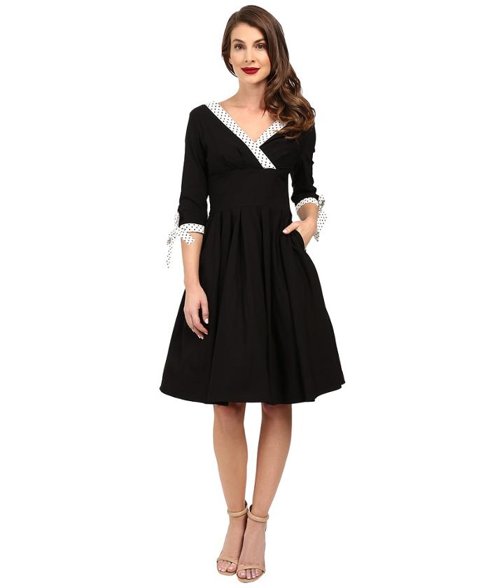 Unique Vintage - 3/4 Sleeve Diana Swing Dress