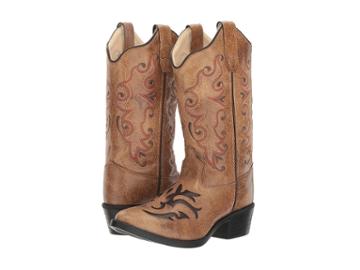 Old West Kids Boots - Inlay Toe Leatherette Boot