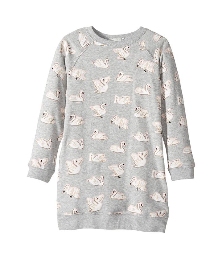 Stella Mccartney Kids - Leona All Over Swan Printed Fleece Dress