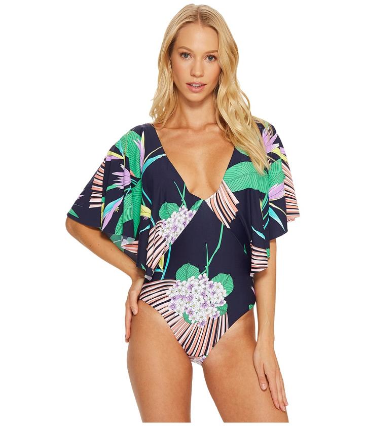 Trina Turk - Midnight Paradise Flutter Sleeve One-piece