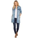 Liverpool - Long Smock Shirt Jacket In Soft Rigid Denim
