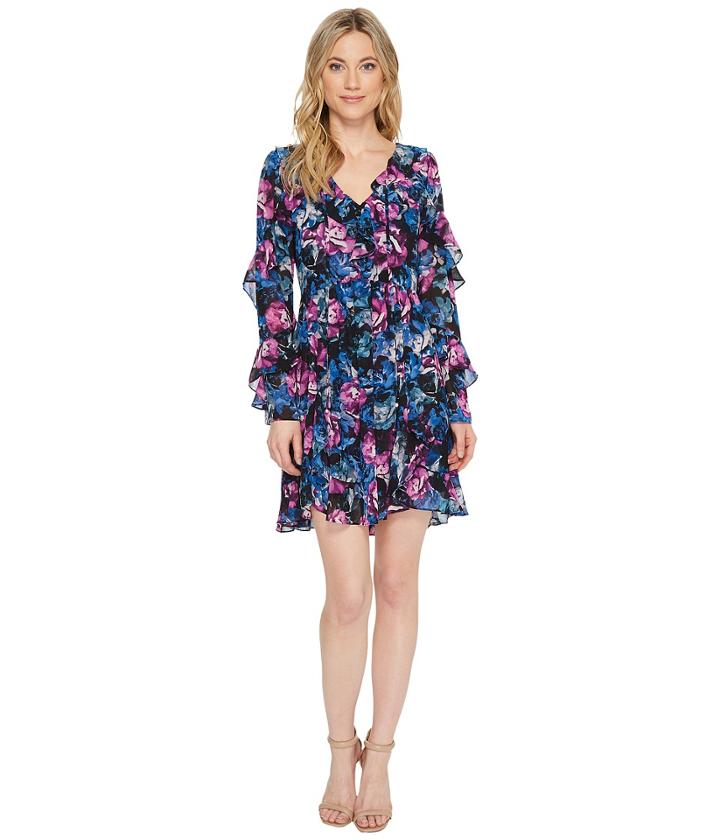 Laundry By Shelli Segal - Floral Printed Dress With Ruffle Detail