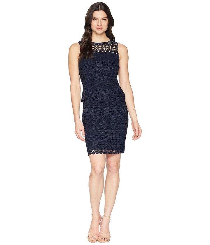 Lauren Ralph Lauren - 143b Nora Geo Lace Pepper Sleeveless Day Dress