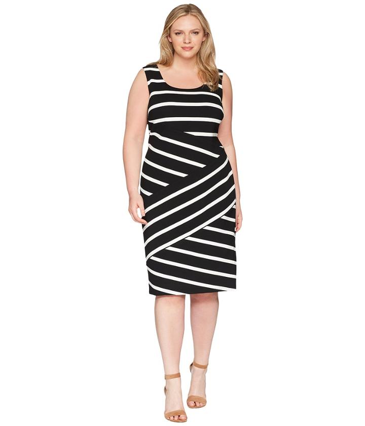 Adrianna Papell - Plus Size Ottoman Striped Sheath