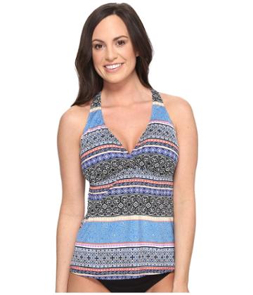 Jantzen - Batik Stripe D/dd H-back Tankini Top