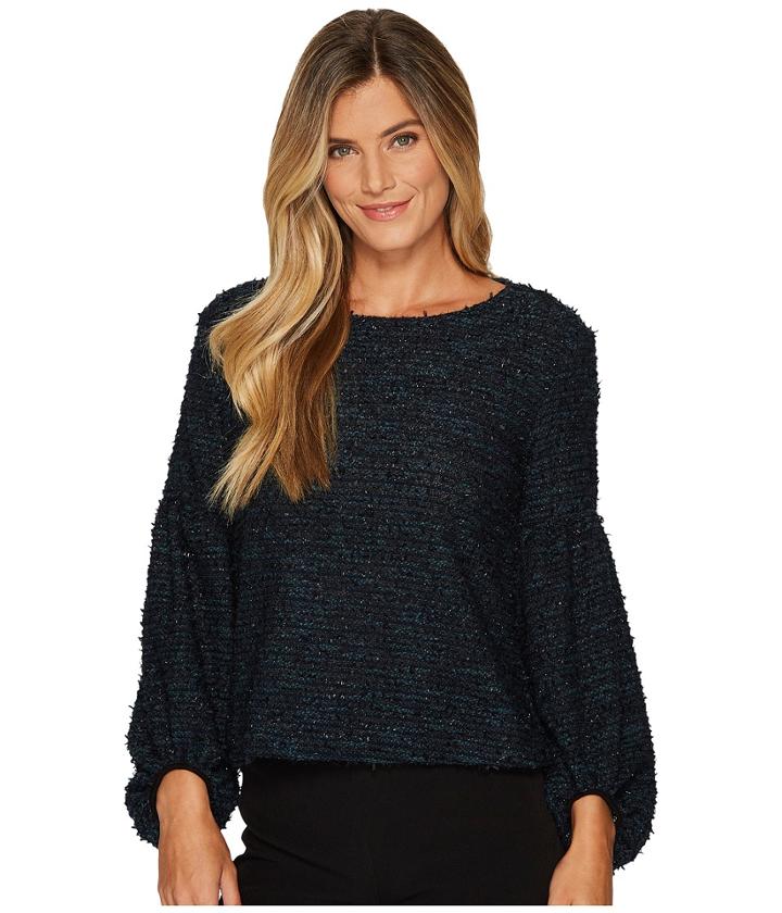 Vince Camuto - Long Sleeve Bubble Sleeve Eyelash Knit Top