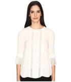 Kate Spade New York - Lace Inset Silk Top
