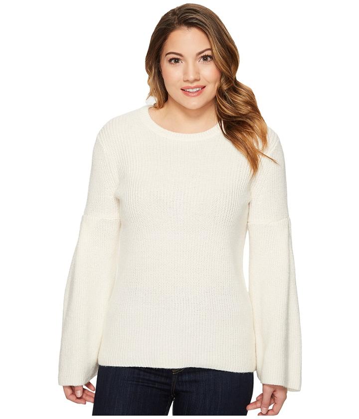 Vince Camuto Specialty Size - Petite All Over Rib Bell Sleeve Sweater