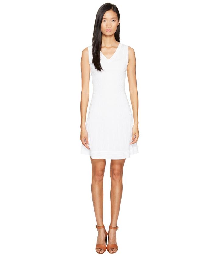 M Missoni - Solid Knit Sleeveless V-neck Dress