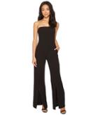 Donna Morgan - Strapless Crepe Jumpsuit With Front Leg Split Detail