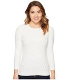 Vince Camuto Specialty Size - Petite 3/4 Sleeve Textured Stitch Sweater