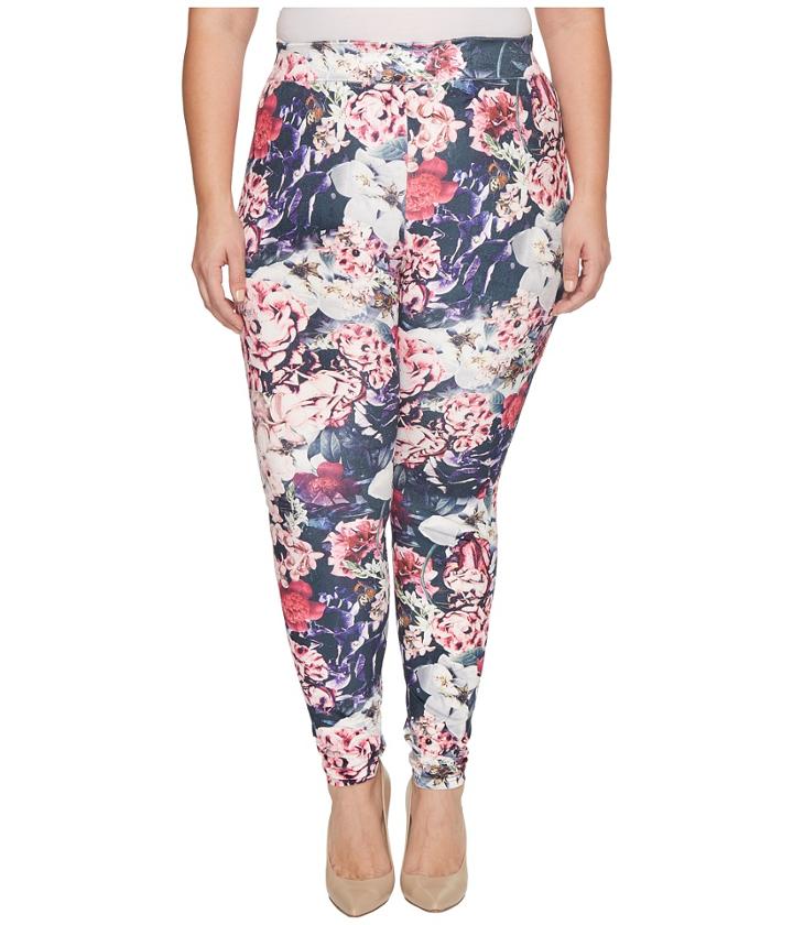 Hue - Plus Size Gala Floral Velvet Leggings