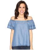 Catherine Catherine Malandrino - Tencel Off Shoulder Ruffle Sleeve Top