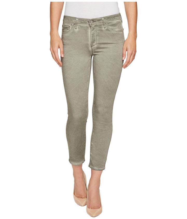 Ag Adriano Goldschmied - Prima Crop Mid-rise Cigarette Leg In Seasoaked Silver Sage