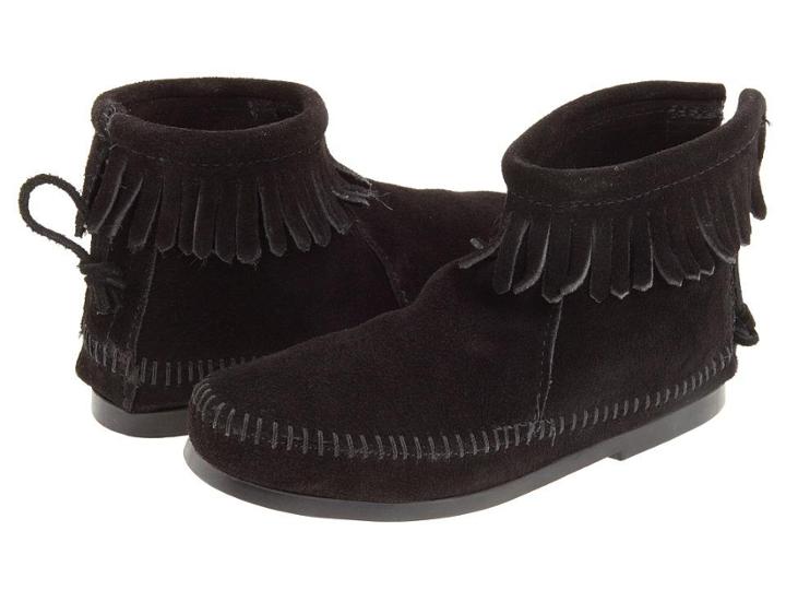Minnetonka Kids Back Zipper Boot Hardsole