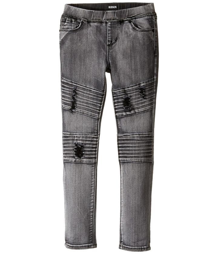 Hudson Kids - Skinny Moto With Pleating And Destruction Jeans In Moonlight