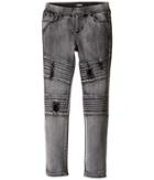 Hudson Kids - Skinny Moto With Pleating And Destruction Jeans In Moonlight