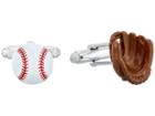 Cufflinks Inc. - 3d Baseball And Gloves Enamel Cufflinks