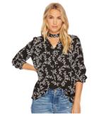Jack By Bb Dakota - Nala Midnight Floral Printed Crepe De Chine Long Sleeve Top