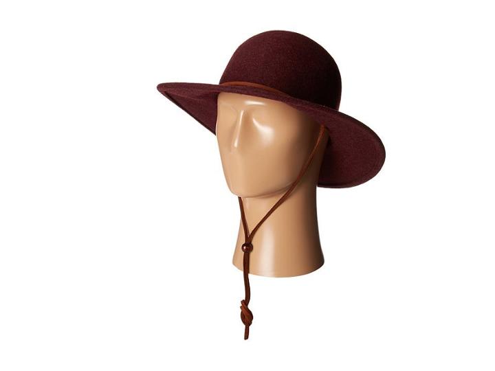 San Diego Hat Company Wfh7920 3 Brim Felt Round Top Floppy W/ Leather Band Chin Cord