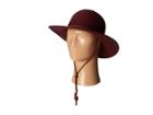 San Diego Hat Company Wfh7920 3 Brim Felt Round Top Floppy W/ Leather Band Chin Cord