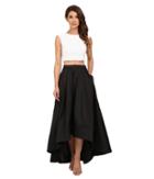 Aidan Mattox - Sequin Cap Sleeve Crop Top With A-line Taffeta Ball Skirt