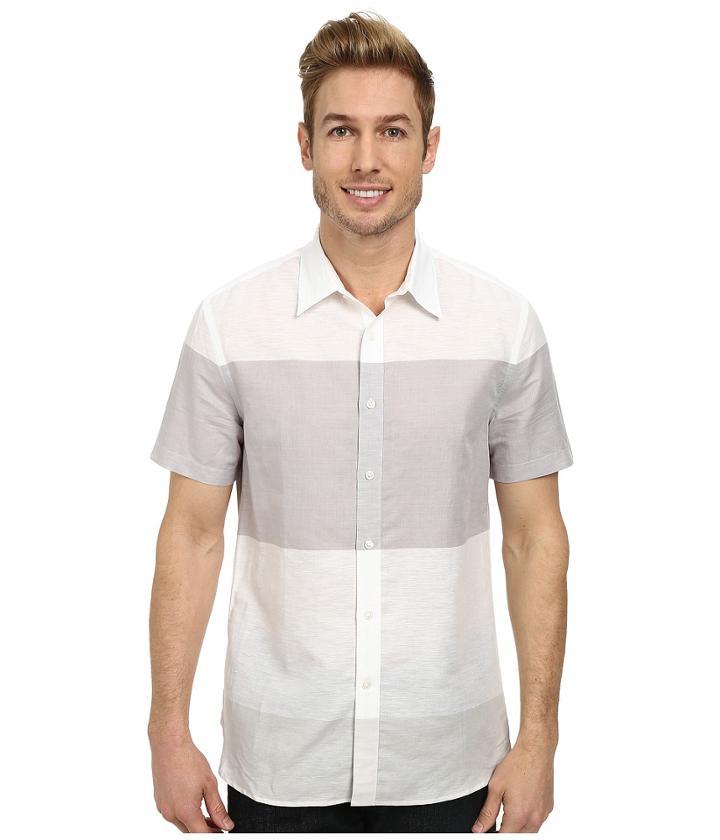 Perry Ellis - Linen Cotton Horizontal Stripe Shirt