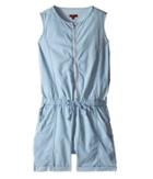 7 For All Mankind Kids - Sleeveless Chambray Zip Front Romper