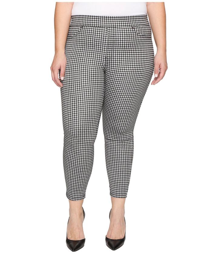 Hue - Plus Size Gingham Denim Skimmer