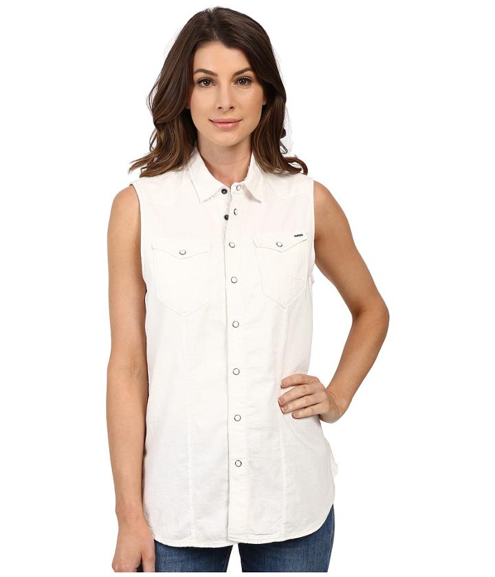 G-star - Tacoma Straight Shirt In Lightweight White Lopp Denim