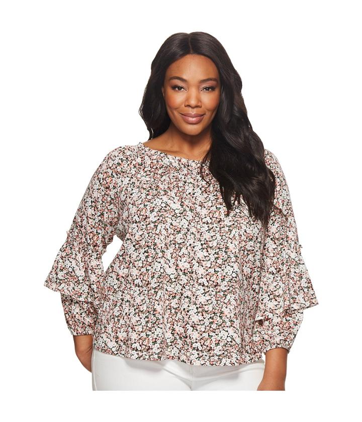 Lauren Ralph Lauren - Plus Size Ruffled-cuff Floral Jersey Top