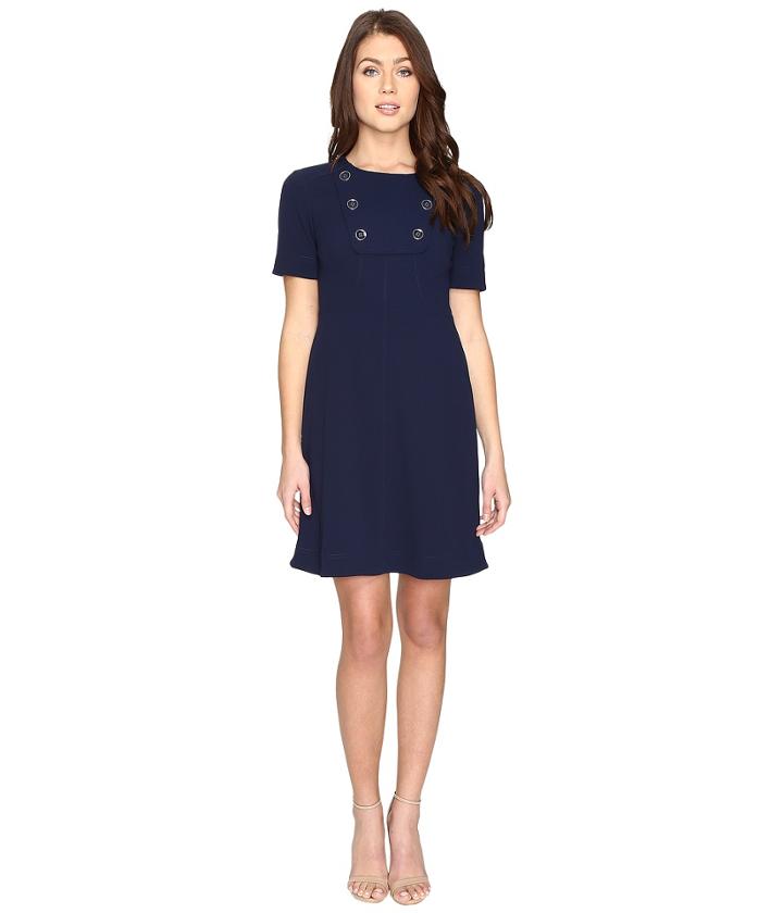 Maggy London - Scuba Crepe Elbow Sleeve Fit And Flare Dress