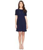 Maggy London - Scuba Crepe Elbow Sleeve Fit And Flare Dress