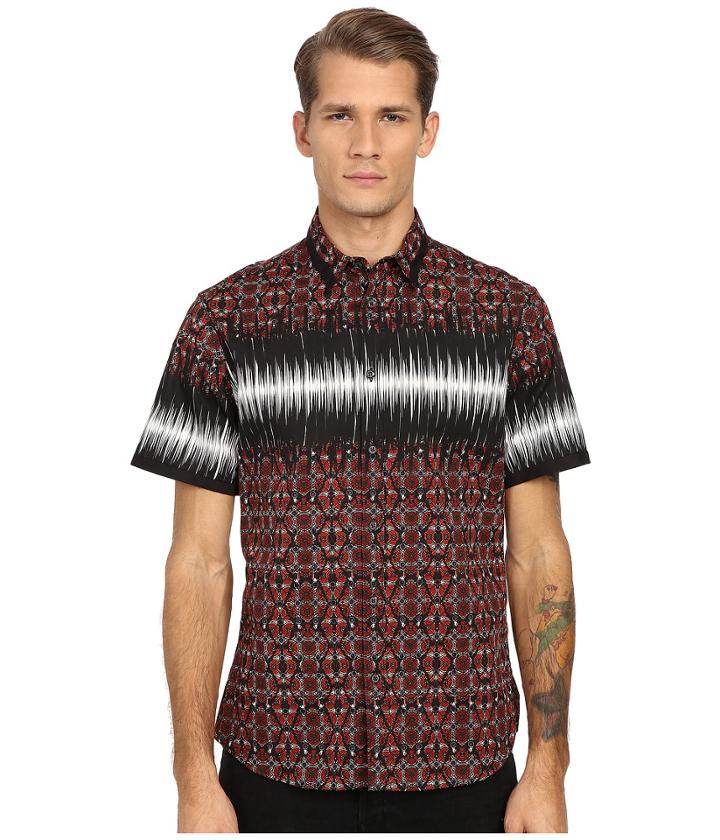 Just Cavalli - Nitik Print Short Sleeve Woven Crinkle Effect