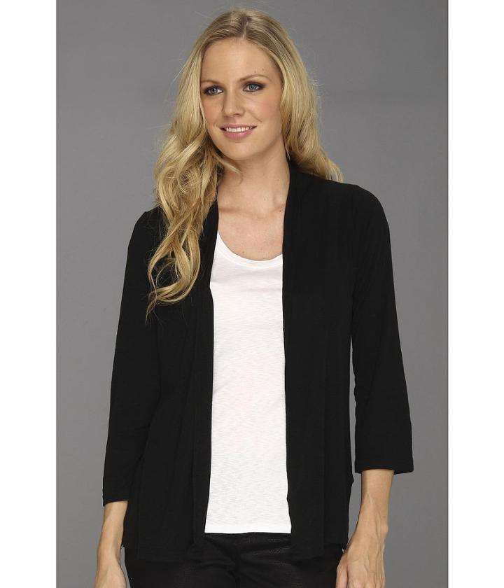 Michael Stars Slub 3/4 Sleeve Open Cardigan
