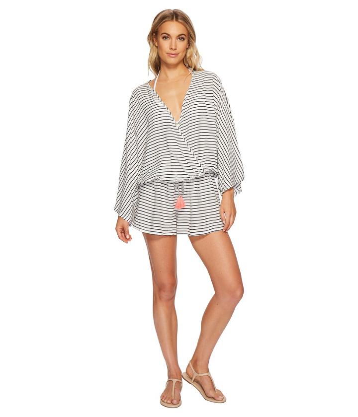 Vince Camuto - Blossom Stripes Cover-up Romper