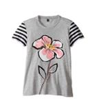 Armani Junior - Funtastic Floral Printed Tee With Stripe Sleeve