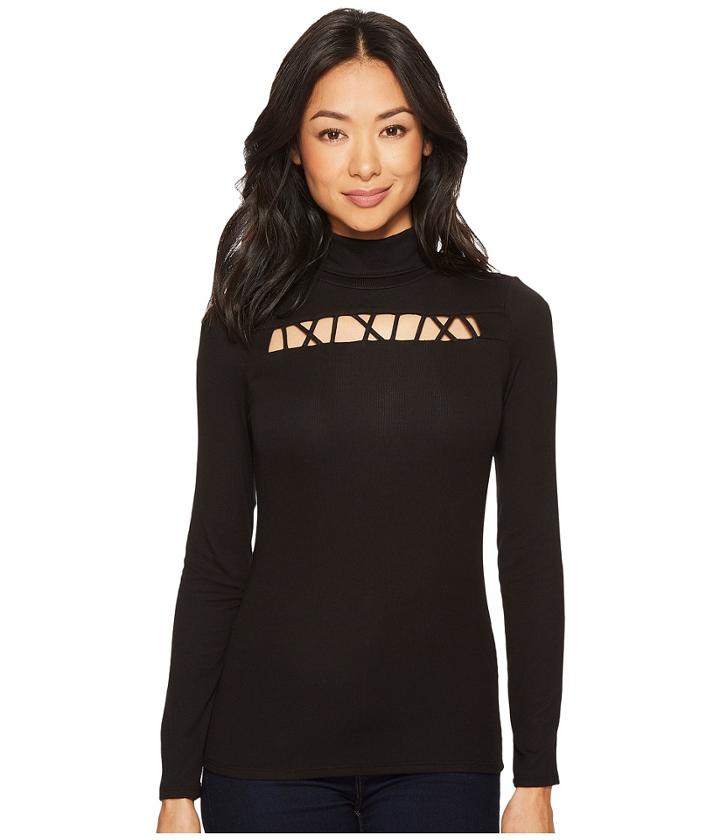 Lanston - Strap Front Turtleneck Top
