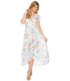 Calvin Klein - Floral Print Short Sleeve High-low Maxi Cd8h23hf