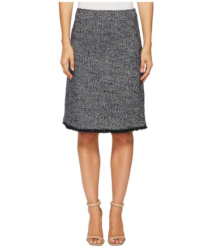 Ellen Tracy - Tweed A-line Skirt With Fringe Trim