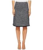 Ellen Tracy - Tweed A-line Skirt With Fringe Trim