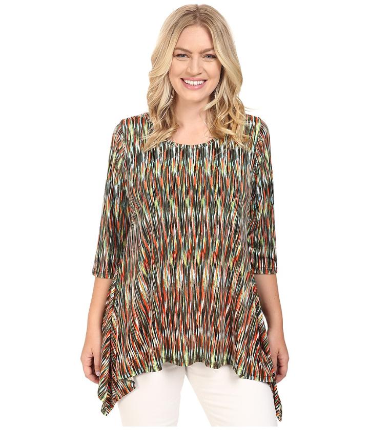 Karen Kane Plus - Plus Size 3/4 Sleeve Handkerchief Top