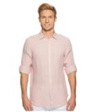 Perry Ellis - Solid Linen Roll Sleeve Shirt