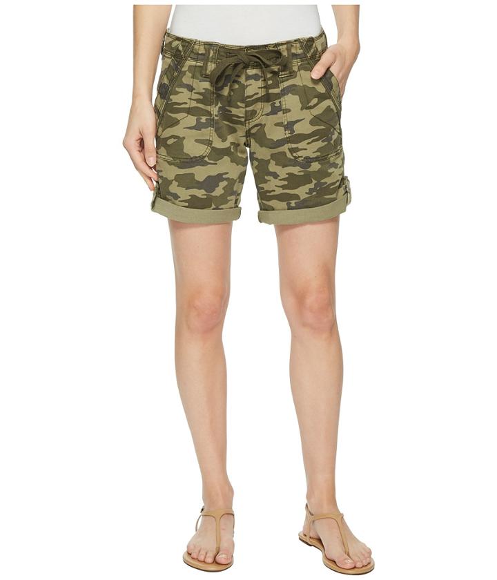 Jag Jeans Petite - Petite Adeline Denim Shorts In Drab Green Camo