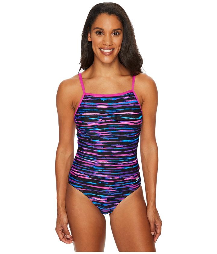 Speedo - Print Cross Power Swimsuit